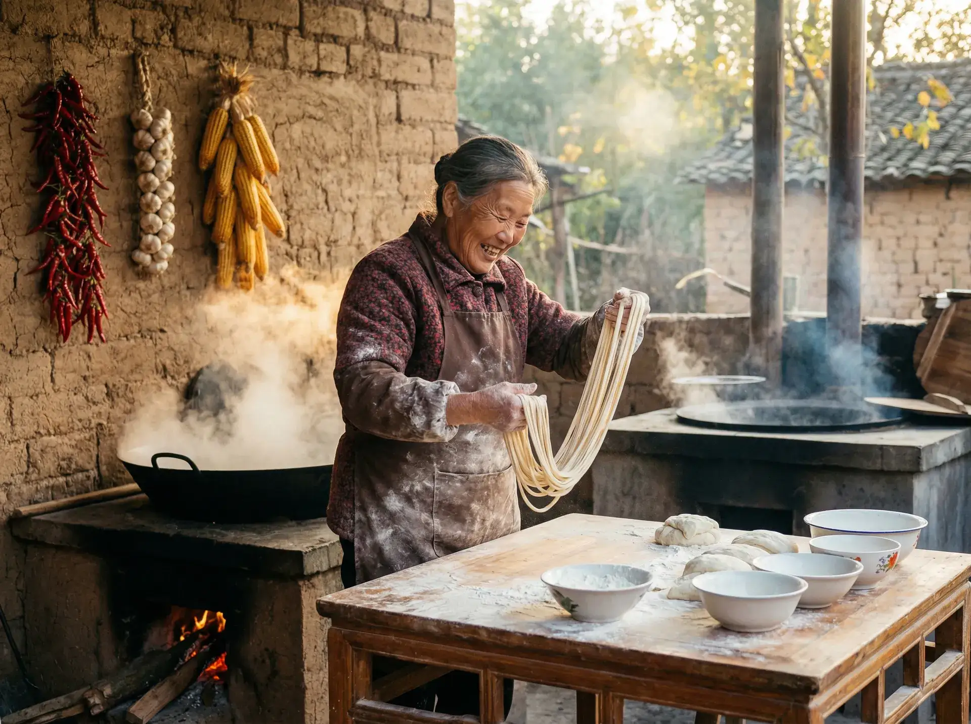 农家大嫂手擀面 - 宝贝看镜子我是怎么C你的 乡村美食